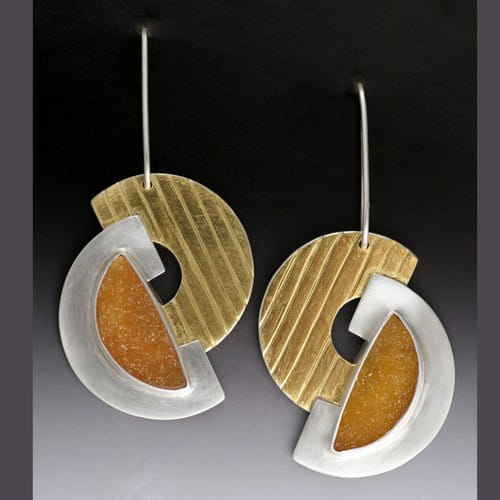 MB-E270 Earrings Helios Druzy $680 at Hunter Wolff Gallery